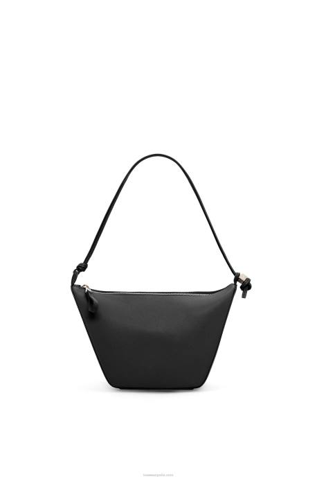 Loewe mujer bolso hobo mini hammock de piel de becerro clásica LP64329 negro