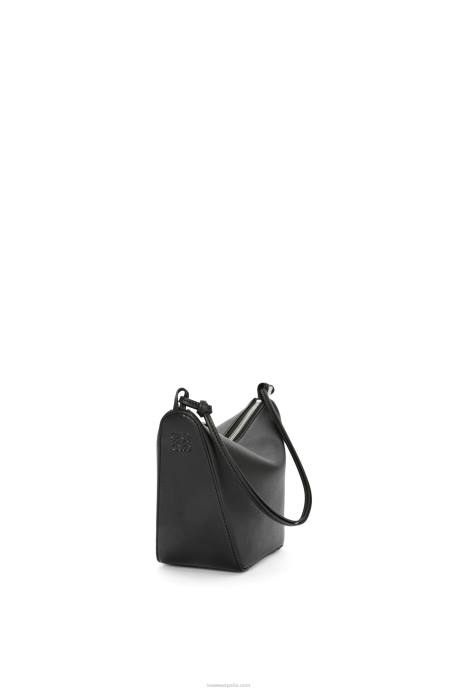 Loewe mujer bolso hobo mini hammock de piel de becerro clásica LP64329 negro