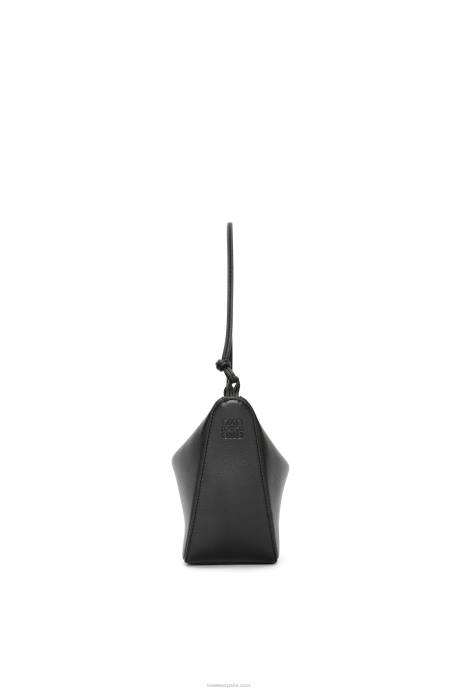 Loewe mujer bolso hobo mini hammock de piel de becerro clásica LP64329 negro