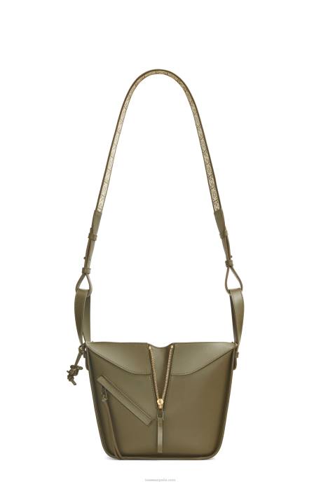 Loewe mujer hamaca compacta de piel de becerro satinada LP64431 glaseado de polvo de té