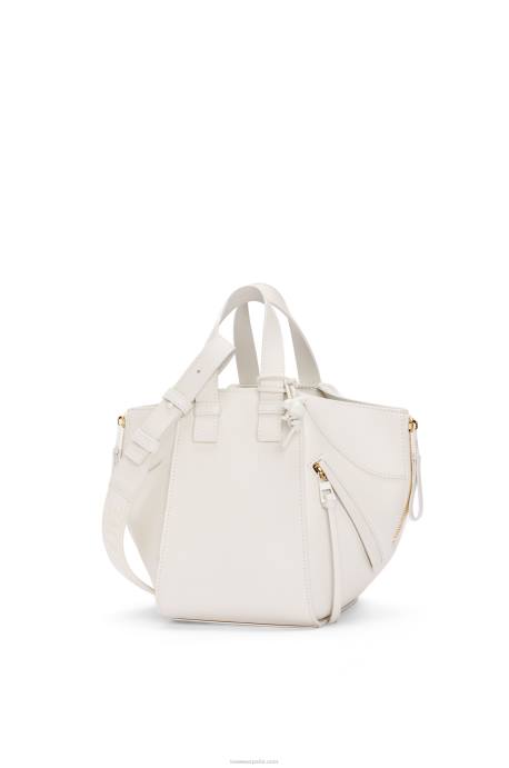 Loewe mujer hamaca compacta de piel de becerro satinada LP64462 esmalte blanco