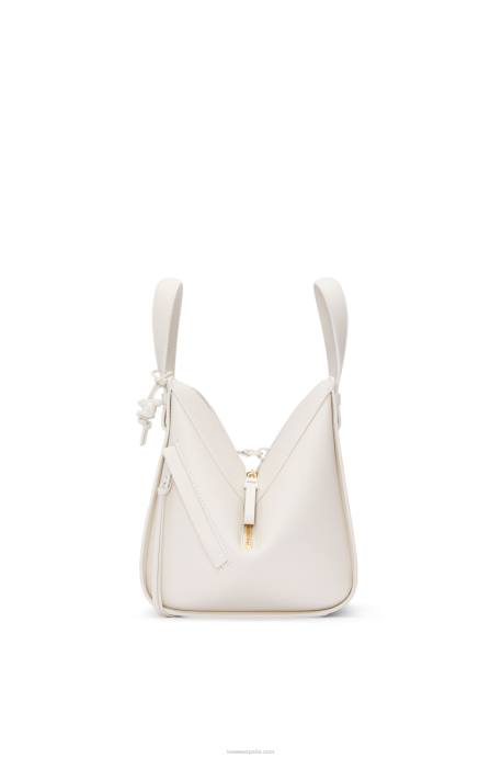 Loewe mujer hamaca compacta de piel de becerro satinada LP64462 esmalte blanco