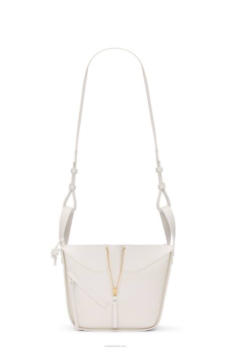 Loewe mujer hamaca compacta de piel de becerro satinada LP64462 esmalte blanco