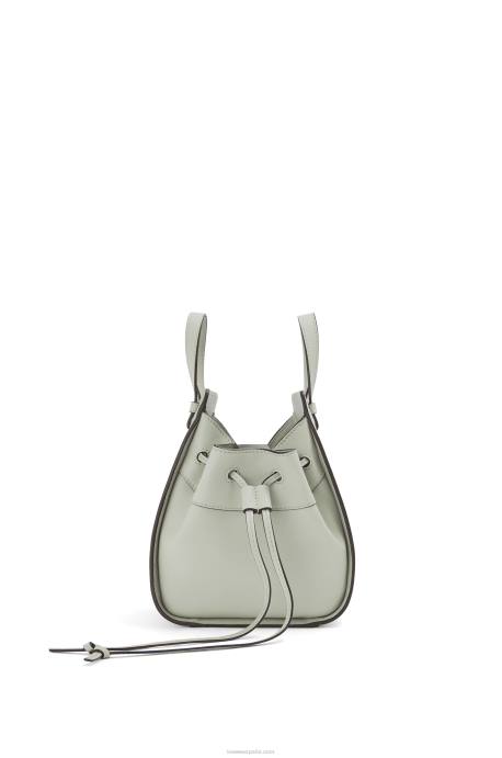 Loewe mujer mini hamaca con cordón en piel de becerro clásica LP64290 gris ceniza