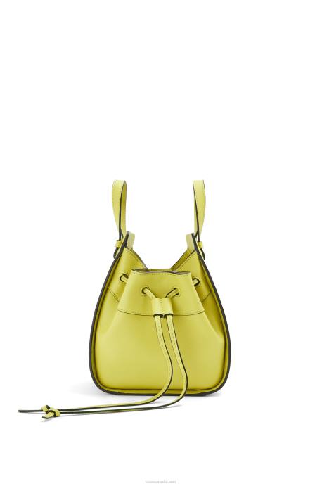Loewe mujer mini hamaca con cordón en piel de becerro clásica LP64297 amarillo lima