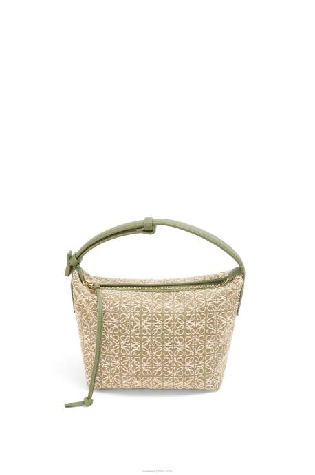 Loewe mujer bolso cubi pequeño de jacquard anagrama y piel de becerro LP64485 verde/verde aguacate