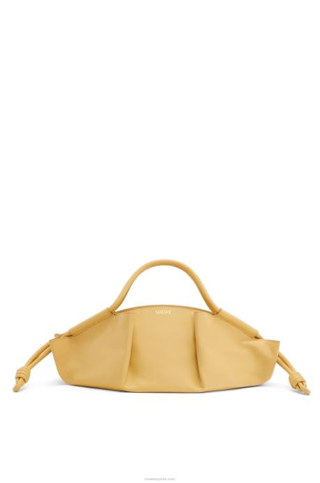 Loewe mujer Bolso paseo de piel de becerro napa brillante LP64352 mantequilla oscura