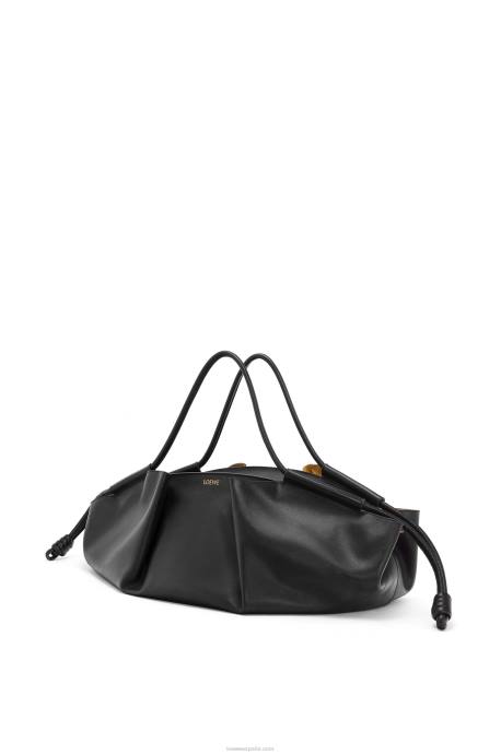 Loewe mujer Bolso xl paseo de piel de becerro napa brillante LP64401 negro