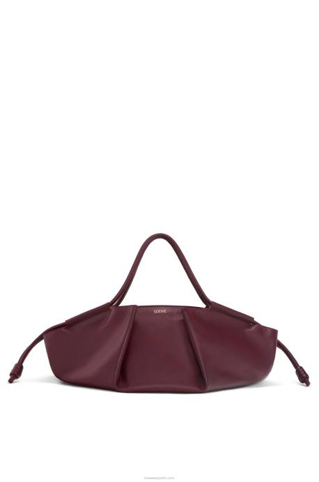 Loewe mujer Bolso xl paseo de piel de becerro napa brillante LP64415 borgoña