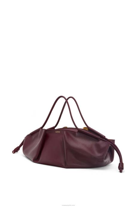 Loewe mujer Bolso xl paseo de piel de becerro napa brillante LP64415 borgoña