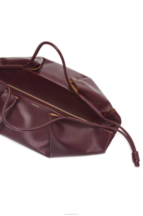 Loewe mujer Bolso xl paseo de piel de becerro napa brillante LP64415 borgoña