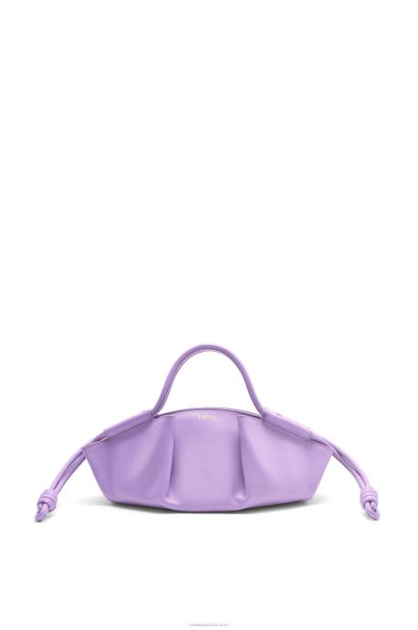 Loewe mujer bolso paseo pequeño de piel de becerro napa brillante LP64354 malva claro