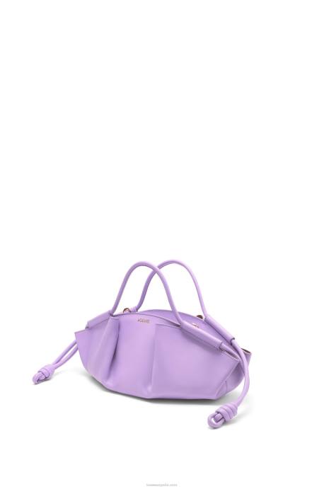 Loewe mujer bolso paseo pequeño de piel de becerro napa brillante LP64354 malva claro