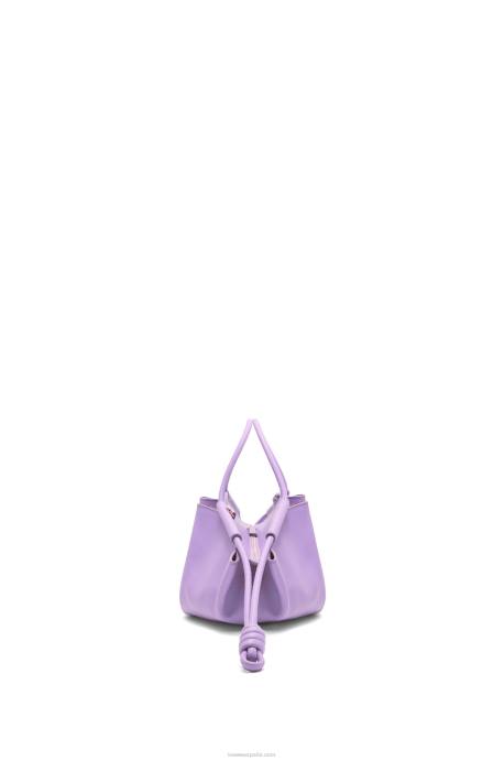 Loewe mujer bolso paseo pequeño de piel de becerro napa brillante LP64354 malva claro