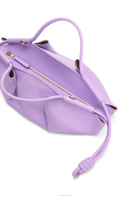 Loewe mujer bolso paseo pequeño de piel de becerro napa brillante LP64354 malva claro