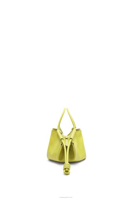 Loewe mujer bolso paseo pequeño de piel de becerro napa brillante LP64419 amarillo lima