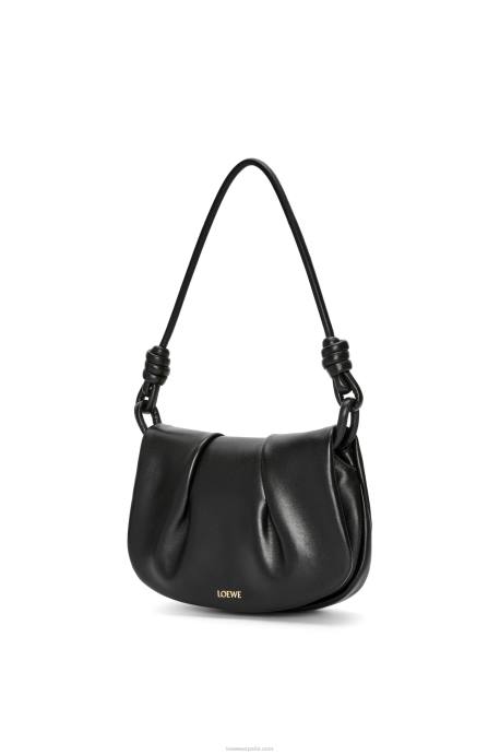 Loewe mujer bolso satchel paseo de piel de becerro napa brillante LP64337 negro