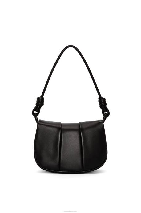 Loewe mujer bolso satchel paseo de piel de becerro napa brillante LP64337 negro
