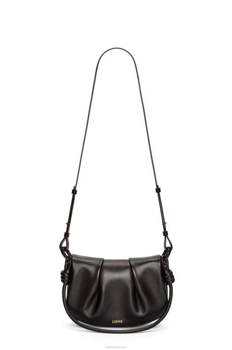 Loewe mujer bolso satchel paseo de piel de becerro napa brillante LP64337 negro