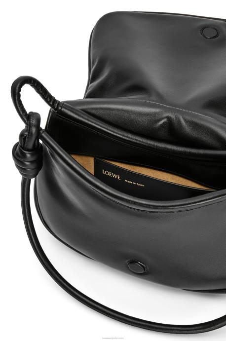 Loewe mujer bolso satchel paseo de piel de becerro napa brillante LP64337 negro