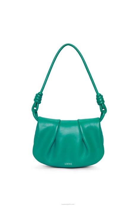 Loewe mujer bolso satchel paseo de piel de becerro napa brillante LP64338 verde esmeralda