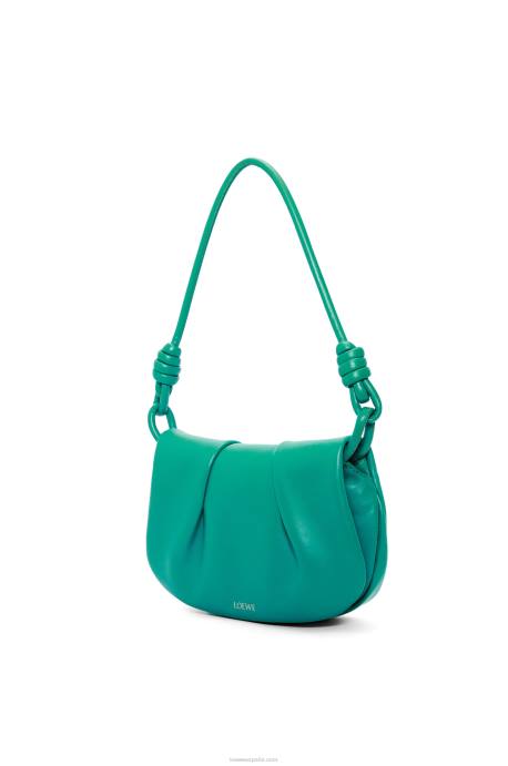 Loewe mujer bolso satchel paseo de piel de becerro napa brillante LP64338 verde esmeralda