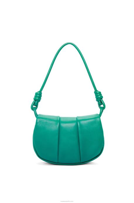 Loewe mujer bolso satchel paseo de piel de becerro napa brillante LP64338 verde esmeralda