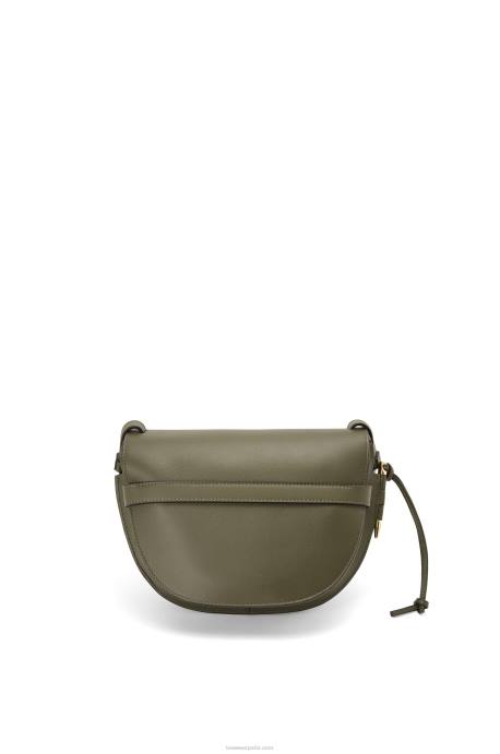 Loewe mujer bolso gate pequeño en suave piel de becerro y jacquard LP64256 verde otoño