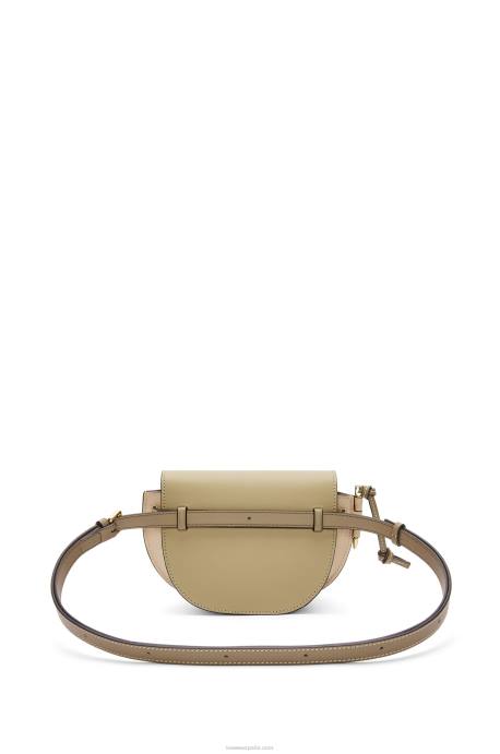 Loewe mujer bolso mini gate dual de piel de becerro suave LP64240 verde arcilla/beige empolvado