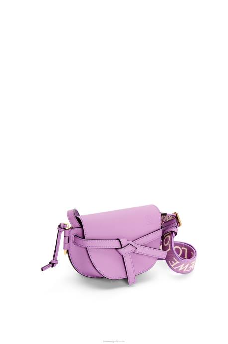 Loewe mujer bolso mini gate dual de suave piel de becerro y jacquard LP64196 guimauve