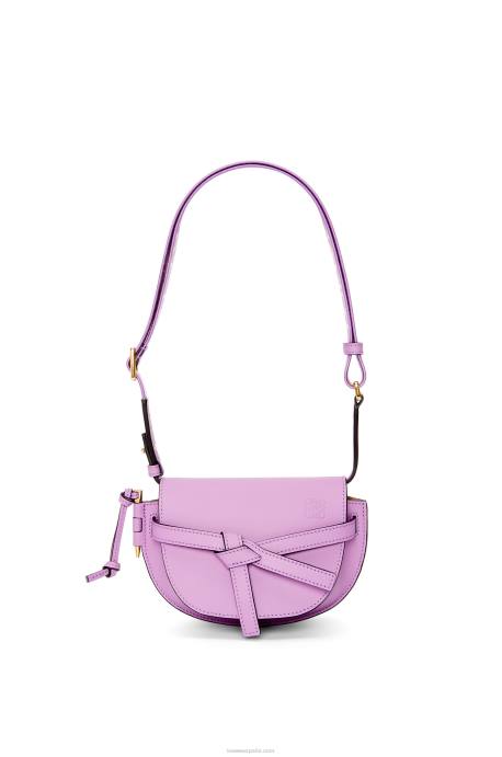 Loewe mujer bolso mini gate dual de suave piel de becerro y jacquard LP64196 guimauve