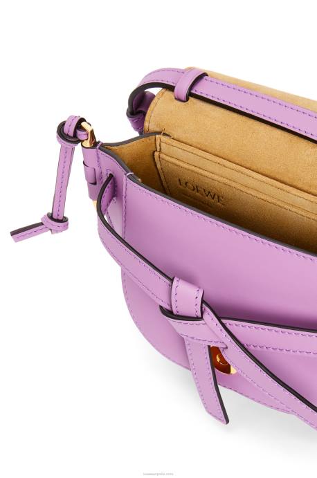 Loewe mujer bolso mini gate dual de suave piel de becerro y jacquard LP64196 guimauve