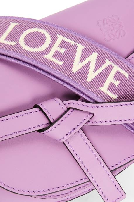 Loewe mujer bolso mini gate dual de suave piel de becerro y jacquard LP64196 guimauve