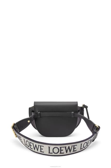 Loewe mujer bolso mini gate dual de suave piel de becerro y jacquard LP64197 negro