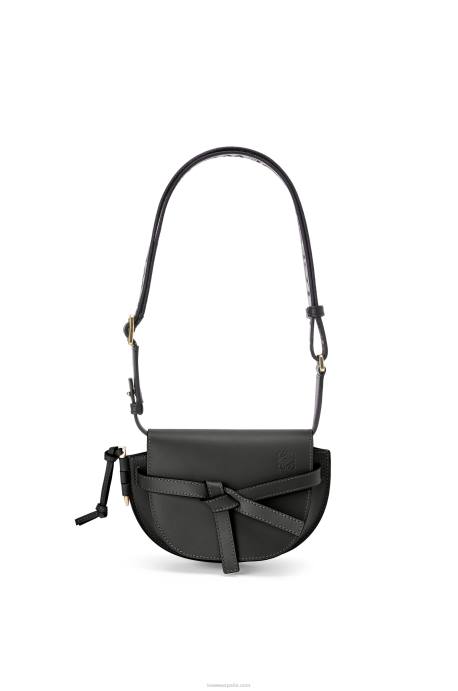 Loewe mujer bolso mini gate dual de suave piel de becerro y jacquard LP64197 negro