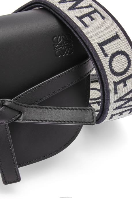Loewe mujer bolso mini gate dual de suave piel de becerro y jacquard LP64197 negro