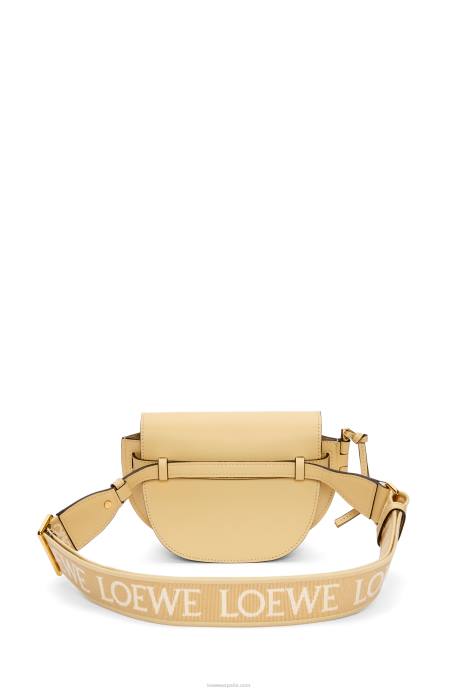 Loewe mujer bolso mini gate dual de suave piel de becerro y jacquard LP64209 manteca