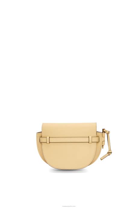 Loewe mujer bolso mini gate dual de suave piel de becerro y jacquard LP64209 manteca