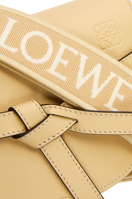 Loewe mujer bolso mini gate dual de suave piel de becerro y jacquard LP64209 manteca