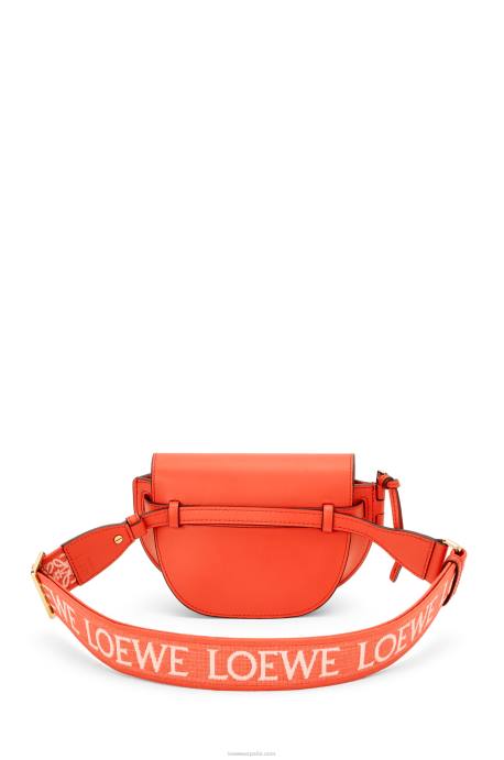Loewe mujer bolso mini gate dual de suave piel de becerro y jacquard LP64212 amanecer naranja