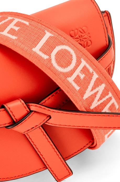 Loewe mujer bolso mini gate dual de suave piel de becerro y jacquard LP64212 amanecer naranja