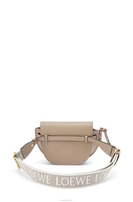 Loewe mujer bolso mini gate dual de suave piel de becerro y jacquard LP64218 arena