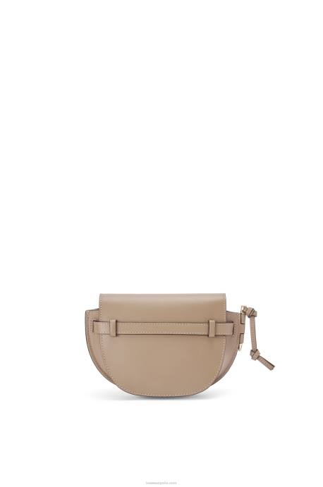 Loewe mujer bolso mini gate dual de suave piel de becerro y jacquard LP64218 arena