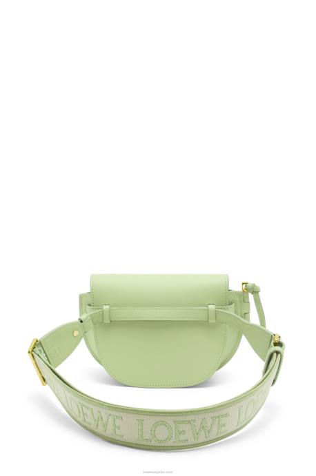 Loewe mujer bolso mini gate dual de suave piel de becerro y jacquard LP64232 verde pálido claro