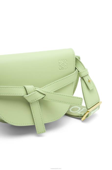 Loewe mujer bolso mini gate dual de suave piel de becerro y jacquard LP64232 verde pálido claro