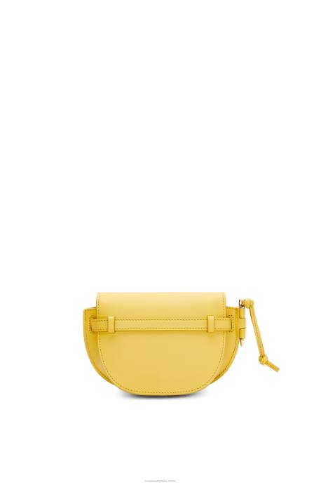 Loewe mujer bolso mini gate dual de suave piel de becerro y jacquard LP64262 amarillo oscuro