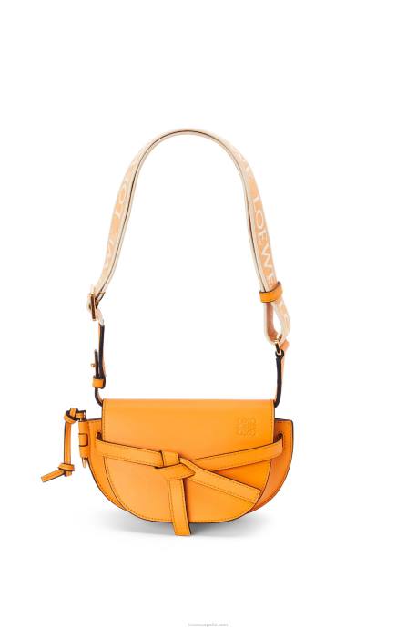 Loewe mujer bolso mini gate dual de suave piel de becerro y jacquard LP64275 mandarín