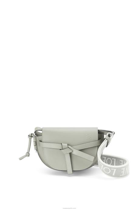 Loewe mujer bolso mini gate dual de suave piel de becerro y jacquard LP64276 gris ceniza