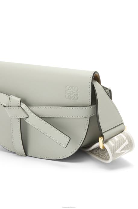 Loewe mujer bolso mini gate dual de suave piel de becerro y jacquard LP64276 gris ceniza