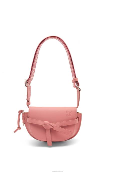 Loewe mujer bolso mini gate dual de suave piel de becerro y jacquard LP64554 flor de durazno